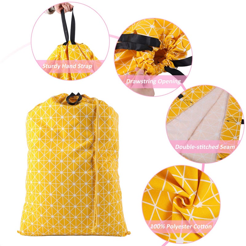 SWISSELITE حقيبة غسيل سويسلايت مع مقبض وسلك سحب، حقيبة غسيل كبيرة ثقيلة، 28 × 40 بوصة حقيبة ملابس متسخة للسفر للغسيل المنزلي والمغسلة - Image 4